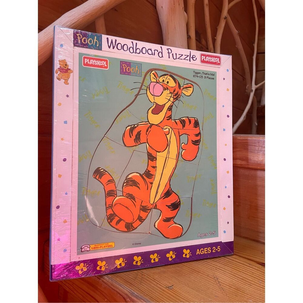 Vintage Playskool Woodboard Puzzle featuring Tigger from Disney's Winnie the Poo